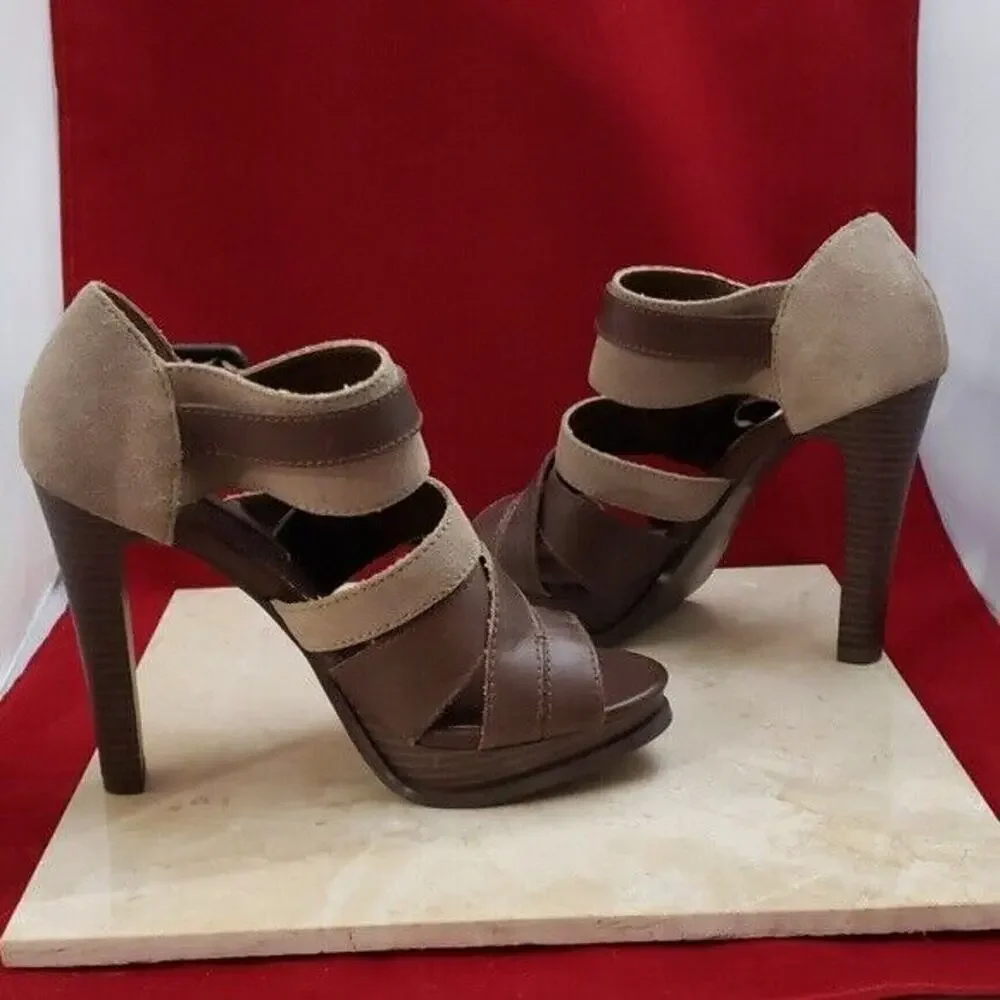 Calvin Klein Jeans Heels Two Tone Brown Heels - Size 7.5